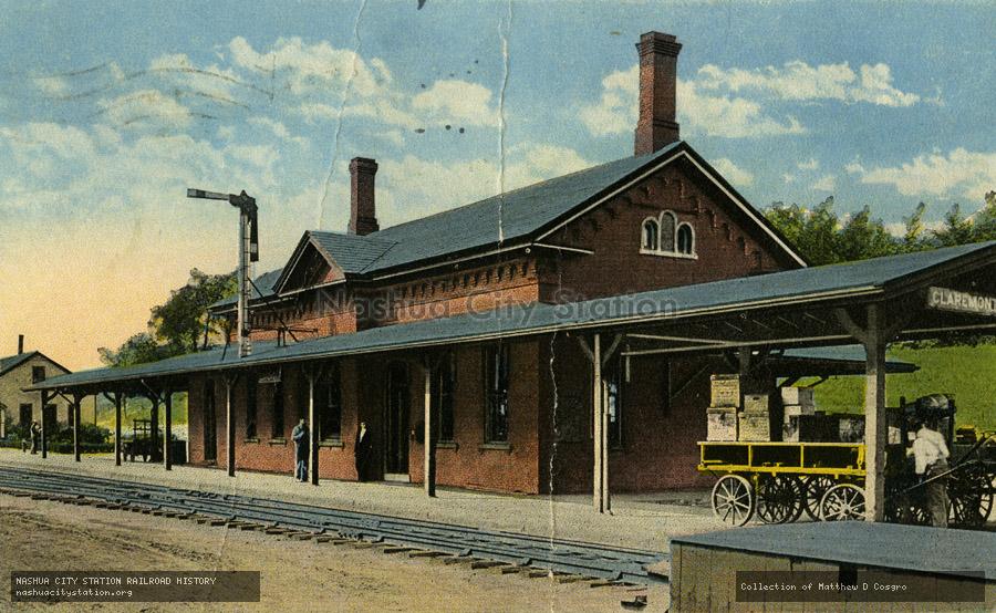 Postcard: Boston & Maine Railroad Station, Claremont, New Hampshire